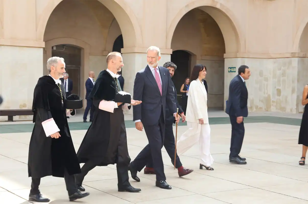Felipe VI durante su visita a la Universidad Politécnica de Cartagena para presidir la apertura del curso académico 2026/2027.